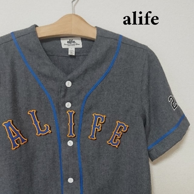 ALIFE(エーライフ)の【美品】alife エーライフ ベースボールシャツ グレー メンズのトップス(シャツ)の商品写真