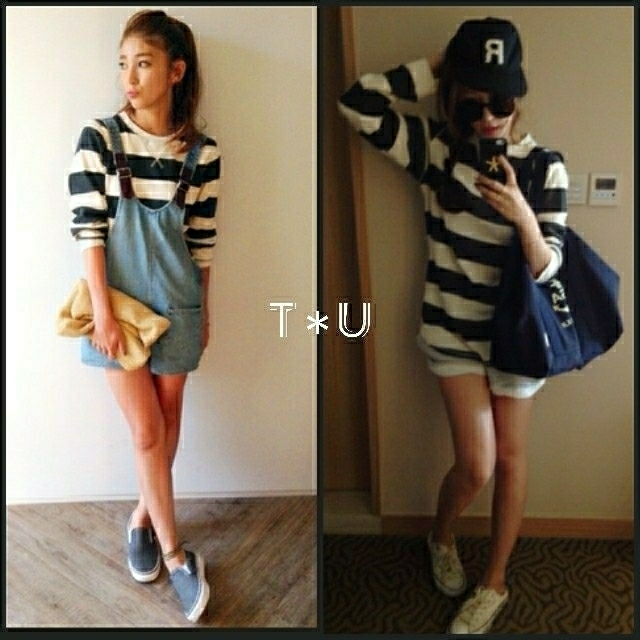 todayful ワッフルボーダーT