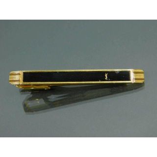 サンローラン(SAINT LAURENT)の良品 イヴサンローラン ネクタイピン 黒/金メッキ(ネクタイピン)