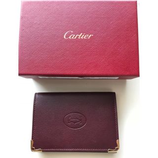 カルティエ(Cartier)の【新品】Cartier カルティエ レザー カードホルダー/名刺入れ(名刺入れ/定期入れ)