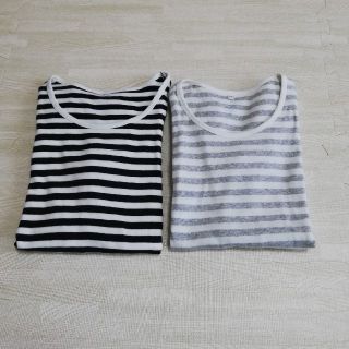 ムジルシリョウヒン(MUJI (無印良品))の無印良品　長袖　ボーダーTシャツ　2枚セット(Tシャツ(長袖/七分))