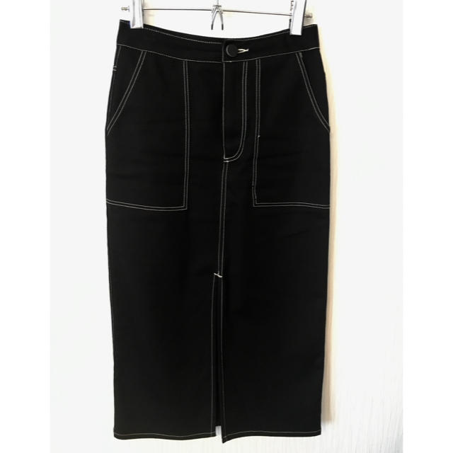 ZARA - ZARA ステッチ入りペンシルスリットスカート ブラックの通販 by