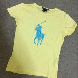 ポロラルフローレン(POLO RALPH LAUREN)の本物ラルフローレンの黄色ビックポニーの美ラインカットソーＭ　美品(Tシャツ(半袖/袖なし))