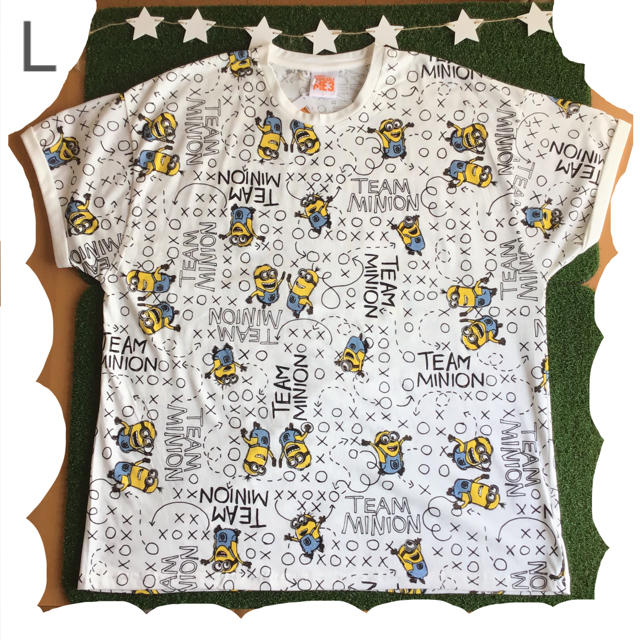 ミニオン(ミニオン)の【 L 】 ミニオン 総柄 BIG Tシャツ ビッグ 白 レディースのトップス(Tシャツ(半袖/袖なし))の商品写真