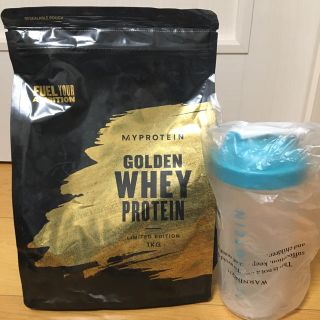 マイプロテイン(MYPROTEIN)のゴールデンホエイプロテイン1kg&シェイカー(プロテイン)