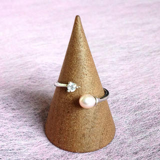 高級！AA級本真珠と銀+ダイヤのリング(リング(指輪))