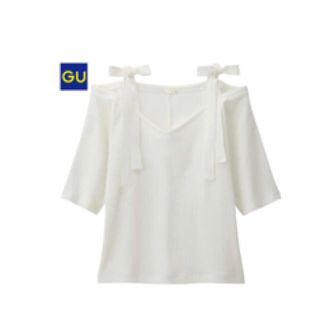 ジーユー(GU)のGU リブリボンショルダーT(Tシャツ(長袖/七分))