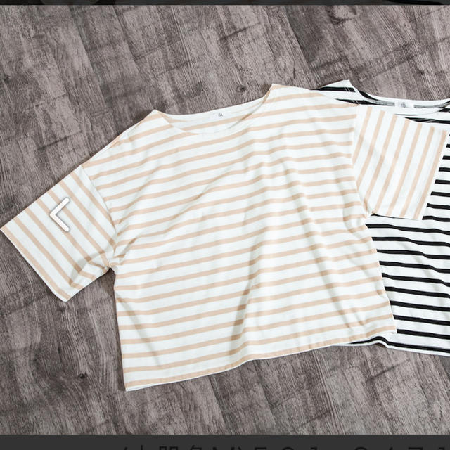 しまむら(シマムラ)のプチプラのあや さん しまむら コラボ  ボーダーユルT Tシャツ レディースのトップス(Tシャツ(半袖/袖なし))の商品写真