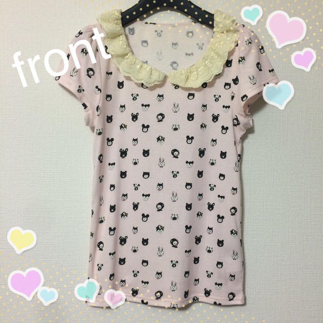 franche lippee(フランシュリッペ)のレース衿パフTシャツ レディースのトップス(Tシャツ(半袖/袖なし))の商品写真