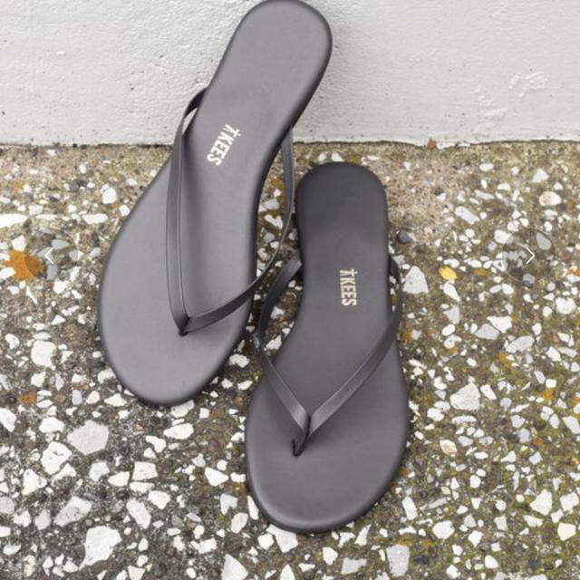 定価¥12,960 TKEESスカラップサンダル黒 BEAMS別注レザーサンダル