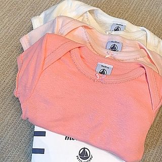 プチバトー(PETIT BATEAU)のプチバトー 19SS コットンリネン半袖ボディ3枚組 18m(肌着/下着)