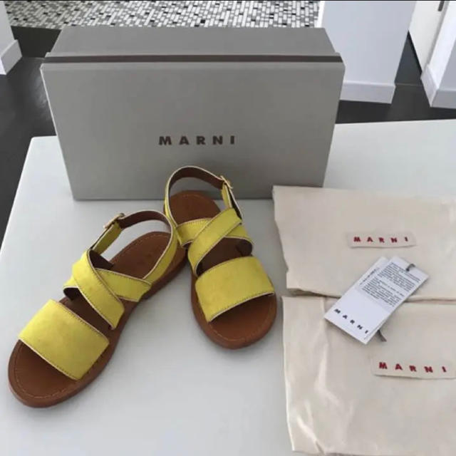 週末セール！1回のみ使用 正規品 MARNI イエローサンダル