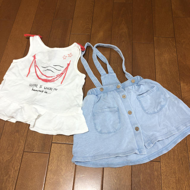 ZARA KIDS(ザラキッズ)のザラベイビー セット トップス ジャンパースカート キッズ/ベビー/マタニティのベビー服(~85cm)(ワンピース)の商品写真