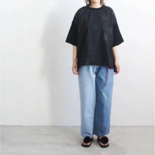 ネストローブ(nest Robe)の超美品\(//∇//)\ prit ★ ドット ●リネン●コットン Tシャツ(Tシャツ(半袖/袖なし))