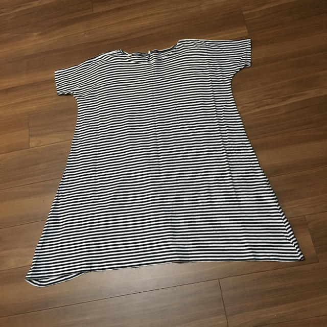 MUJI (無印良品)(ムジルシリョウヒン)の無印 ボーダーTシャツワンピース M レディースのワンピース(ひざ丈ワンピース)の商品写真