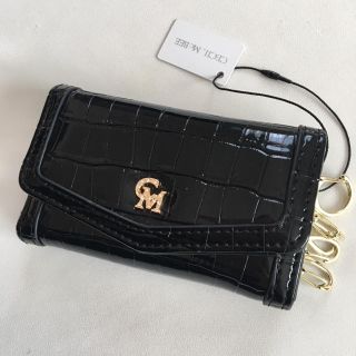 セシルマクビー(CECIL McBEE)の新品 セシルマクビー クロコ型 キーケース ブラック 黒(キーケース)