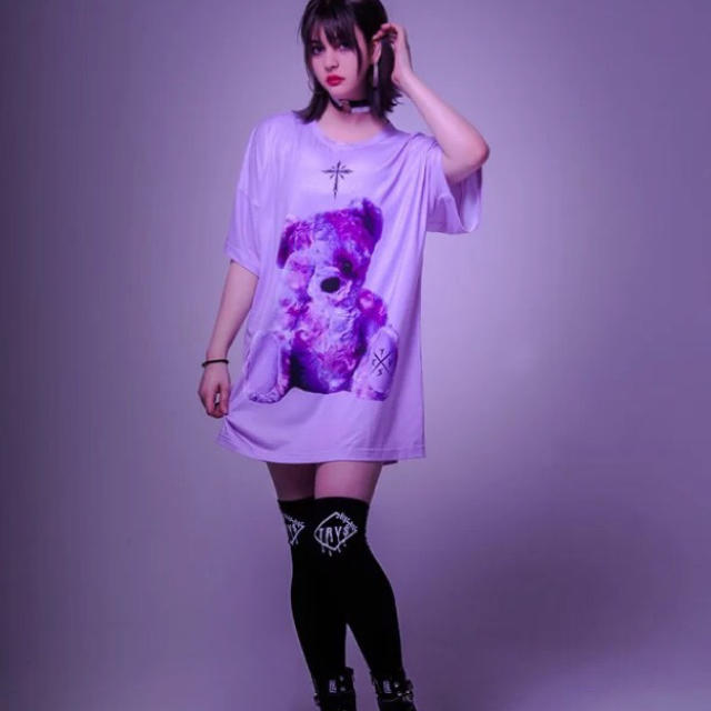 MILKBOY(ミルクボーイ)のTRAVAS TOKYO tシャツ クマ パープル メンズのトップス(Tシャツ/カットソー(半袖/袖なし))の商品写真