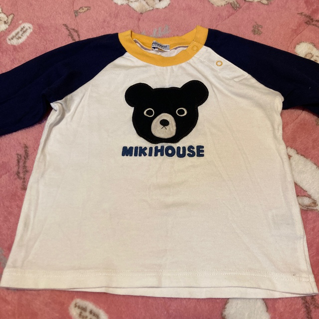 mikihouse(ミキハウス)のミキハウス くまさん 男の子 長袖Tシャツ キッズ/ベビー/マタニティのベビー服(~85cm)(Ｔシャツ)の商品写真