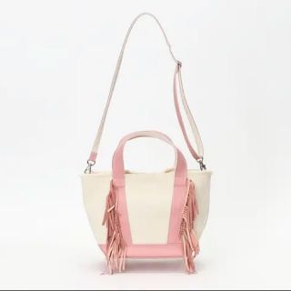 【完売】ayako side fringe tote bag sakura S (トートバッグ)