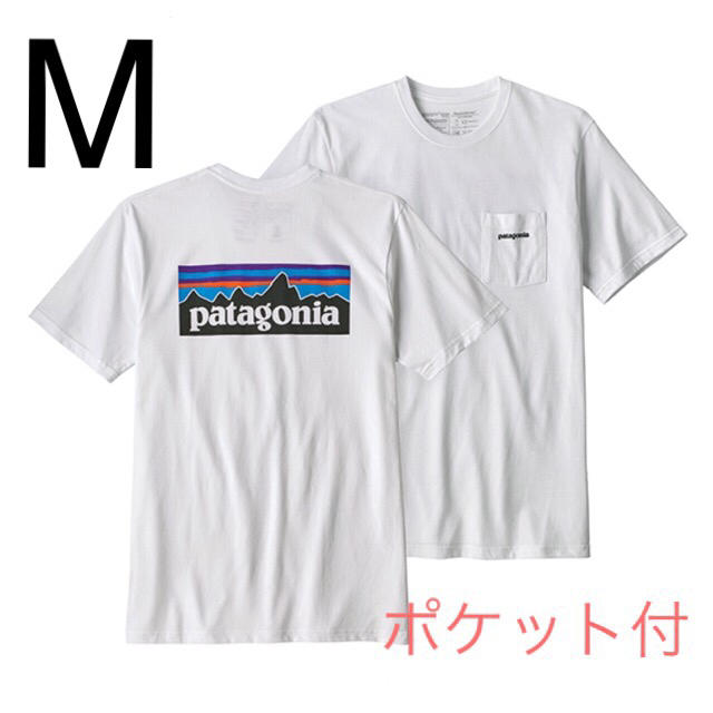 最新2019 パタゴニア ポケット付 Tシャツ Mサイズ 新品 White