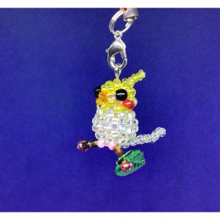 ☆ 手作り ハンドメイド ビーズ オカメ インコ ルチノー 風 ☆(スマホストラップ/チャーム)