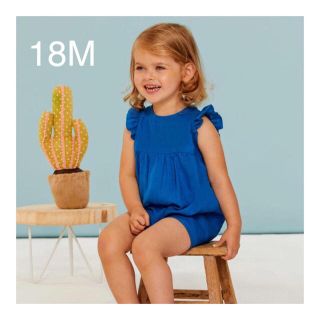 プチバトー(PETIT BATEAU)の新品 プチバトー ロンパース 18M リネン ボンポワン ファミリア ザラ(ロンパース)