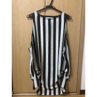 マウジー(moussy)の値下げしました★moussy シフォン ストライプ柄トップス(カットソー(半袖/袖なし))