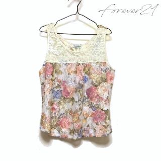 フォーエバートゥエンティーワン(FOREVER 21)のForever21 (フォーエバー21) 花柄タンクトップ ゆったり ふんわり(タンクトップ)