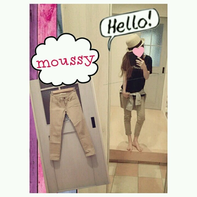 BLACK by moussy(ブラックバイマウジー)のmoussy♡ｱﾝｸﾙ丈ﾍﾞｰｼﾞｭPT レディースのパンツ(チノパン)の商品写真