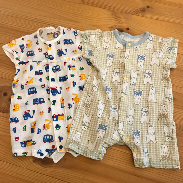 babyGAP(ベビーギャップ)の☆お値下げ☆夏用 ロンパース 70 4点セット キッズ/ベビー/マタニティのベビー服(~85cm)(ロンパース)の商品写真