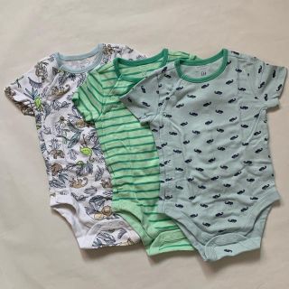 ベビーギャップ(babyGAP)の【新品】60cm 半袖ロンパース boys 3点セット ボタニカル(ロンパース)