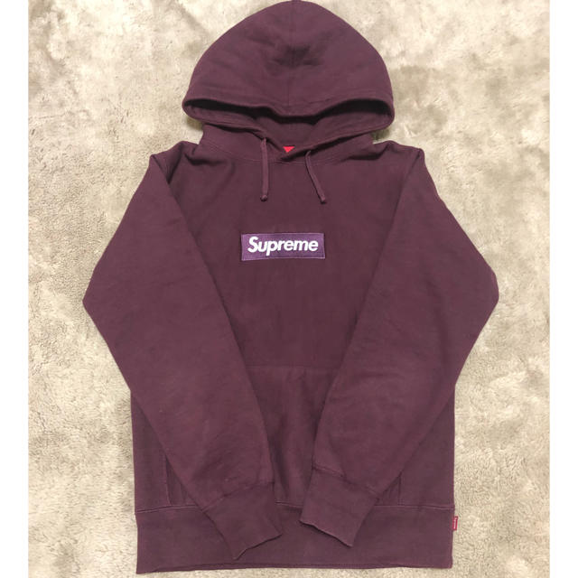 supreme box logo pullover バーガンディー