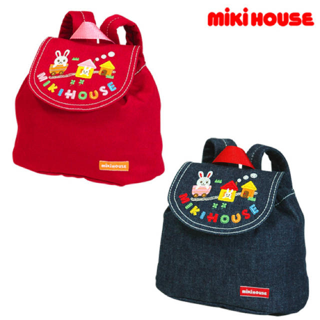 mikihouse(ミキハウス)のmikihouse ミキハウス デニム リュック キッズ/ベビー/マタニティのこども用バッグ(リュックサック)の商品写真