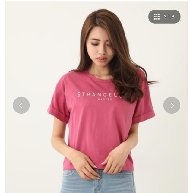 rienda(リエンダ)のrienda Color message Tee ピンク レディースのトップス(Tシャツ(半袖/袖なし))の商品写真