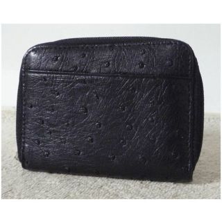 良品　オーストリッチ　小銭入れ　コインケース　ブラック　黒(コインケース/小銭入れ)