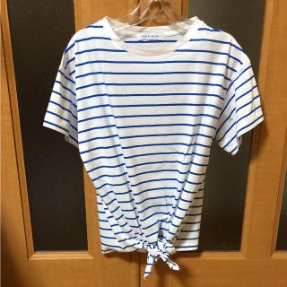 アズールバイマウジー(AZUL by moussy)のアズールバイマウジー♡ボーダー前リボンシャツ(Tシャツ(半袖/袖なし))