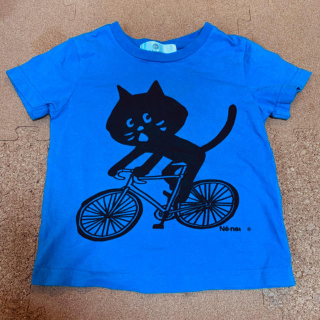 Ne-net(ネネット)のにゃーの自転車Tシャツ＊100 キッズ/ベビー/マタニティのキッズ服男の子用(90cm~)(Tシャツ/カットソー)の商品写真