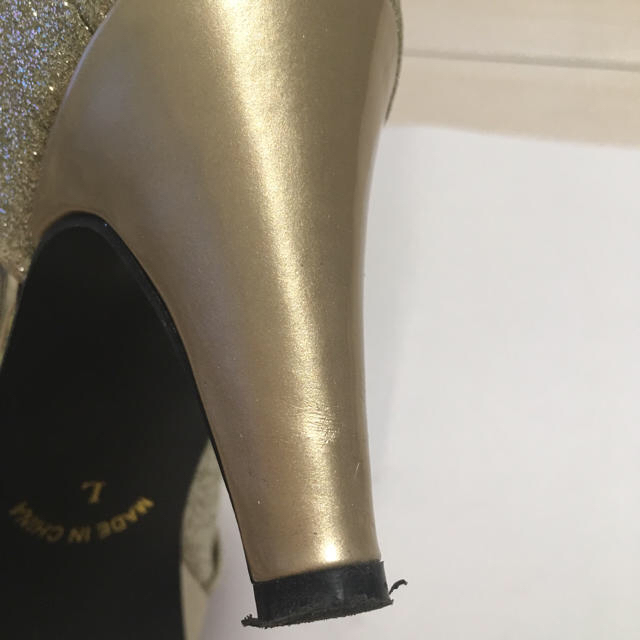 パーティヒール ゴールド Lサイズ レディースの靴/シューズ(ハイヒール/パンプス)の商品写真