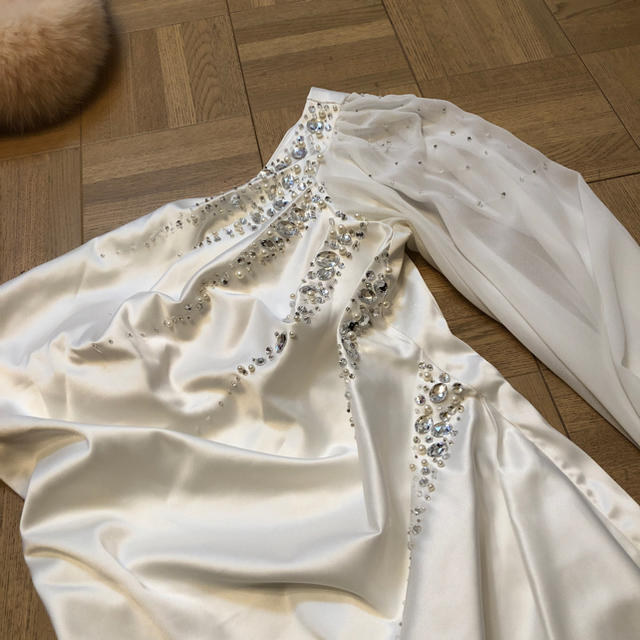 リアージュ ホワイトビジュードレス キャバドレス レディースのフォーマル/ドレス(ミニドレス)の商品写真