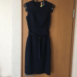 ランバン(LANVIN)の【COCO様専用】ランバン ネイビー ノースリーブワンピース(ひざ丈ワンピース)