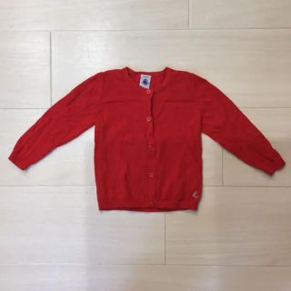 プチバトー(PETIT BATEAU)の美品 プチバトー カーディガン 赤/ビームス好きにも(カーディガン/ボレロ)