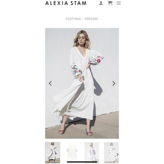 アリシアスタン(ALEXIA STAM)の【新品未使用タグ付き】ALEXIA STAM 刺繍ワンピース(白)(ロングワンピース/マキシワンピース)