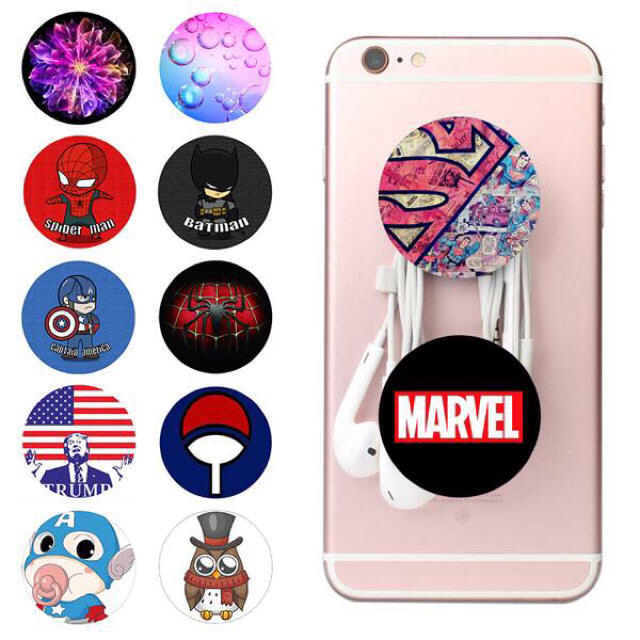 MARVEL(マーベル)の専用(^^)iPhoneリング✩MARVEL✩..2セット スマホ/家電/カメラのスマホアクセサリー(ストラップ/イヤホンジャック)の商品写真