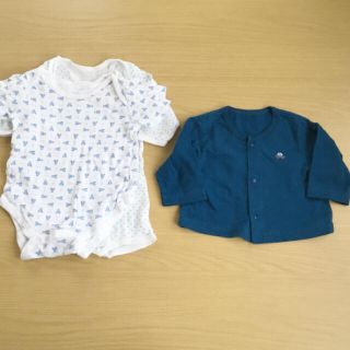 ベビーギャップ(babyGAP)のカーディガン 70cm babyGAP ベイビーギャップ ロンパース 3枚セット(カーディガン/ボレロ)