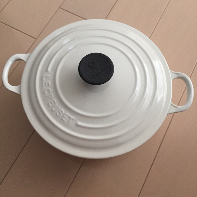 鍋/フライパンルクルーゼ ココット・ロンド ホワイト 20cm 鍋