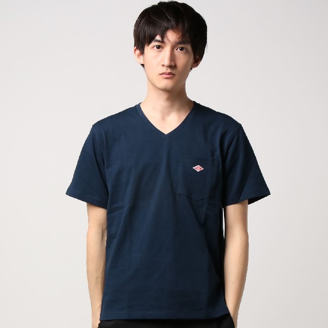 新品 タグ付き　ダントン　Vネック Tシャツ　ネイビー　サイズ42