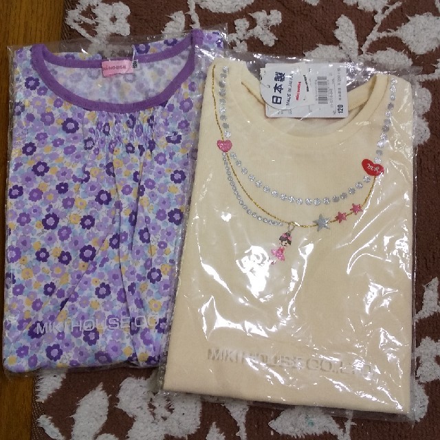 mikihouse(ミキハウス)の新品 半袖 長袖 120 キッズ/ベビー/マタニティのキッズ服女の子用(90cm~)(Tシャツ/カットソー)の商品写真