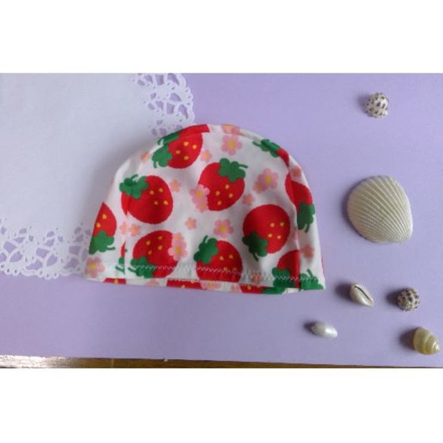 イチゴの水泳帽 キッズ/ベビー/マタニティのベビー服(~85cm)(水着)の商品写真
