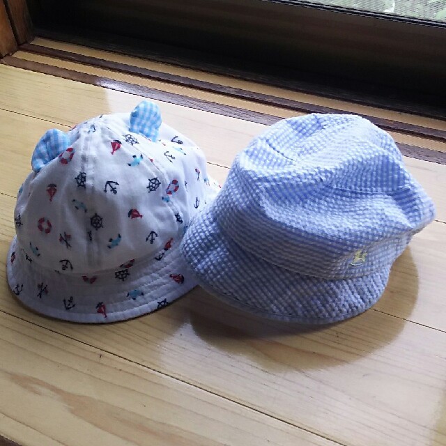 西松屋(ニシマツヤ)の赤ちゃん 帽子 2つセット  夏   日除け  キッズ/ベビー/マタニティのこども用ファッション小物(帽子)の商品写真