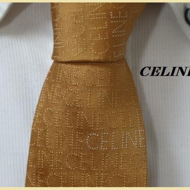 celine(セリーヌ)の美品★セリーヌ★CELINE★【光沢ロゴ総柄】高級ネクタイ★ロゴマニア メンズのファッション小物(ネクタイ)の商品写真